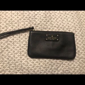 Gray pebbled leather Kate Spade clutch